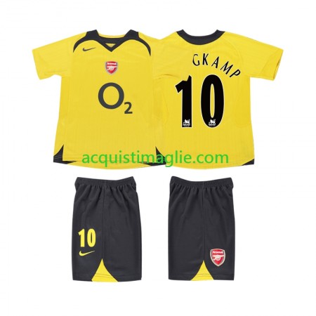Divisa di Calcio Arsenal BERGKAMP 10 2006 Retro Bambino Trasferta 2005